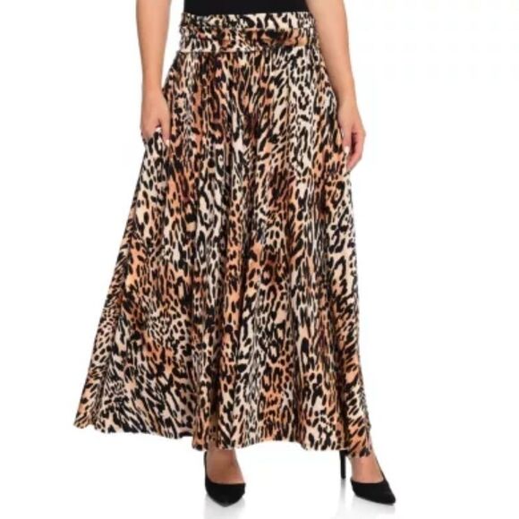 Marc Bouwer leopard print velvet maxi skirt xl - Picture 1 of 8